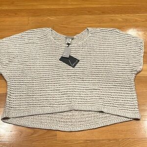 NWT Lane Bryant lane collection gray / silver short sleeve sweater size 22/24 .